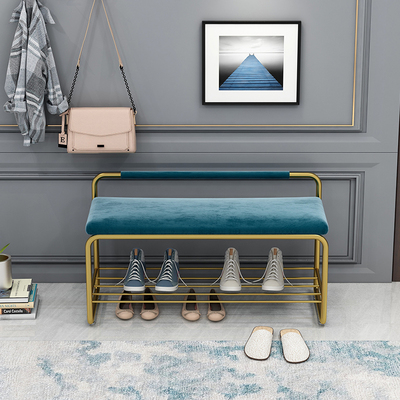 轻奢换鞋凳带鞋柜入门式鞋架北欧穿鞋凳门口长条凳家用靠背沙发凳