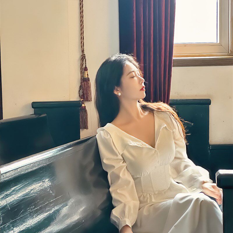 黑茉莉与甜酒 旧时情书 法式特殊鱼骨裙多穿衬衫连衣裙女秋冬长裙