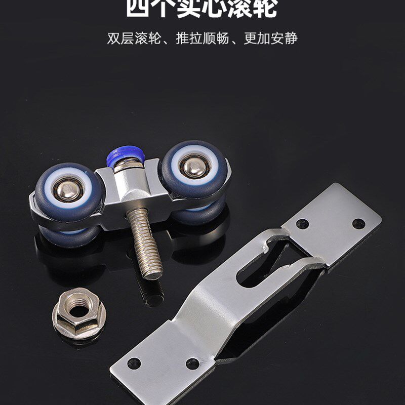 折叠门无下轨推拉门吊轨道全套五金房门隔断移门导轨滑轮重型配件