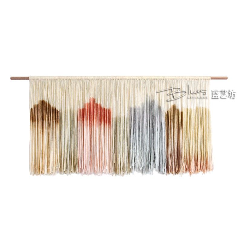 蓝艺坊 手工编织染色挂毯 北欧卧室壁毯壁挂 家居简约装饰画 定制