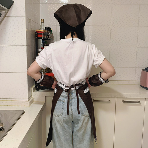 围裙新款轻薄国潮风工作服高档酒店商用厨房做饭家居咖啡师女围腰