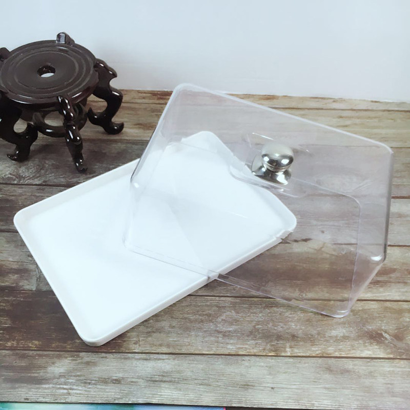 蛋糕托盘长方形面包试吃盘带盖塑料水果盘家用西点甜品慕斯展示盘
