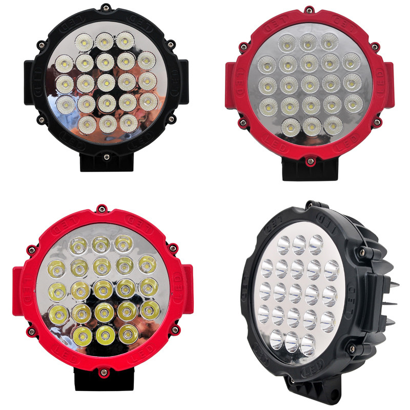 汽车LED工作灯7寸51W圆形越野车顶前杠中网射灯改装货车灯12V24v