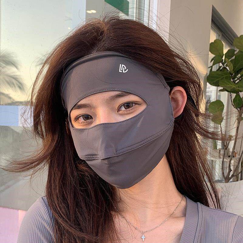 全脸防晒面罩女夏季防晒遮阳冰丝脸罩开车口罩面部脸基尼防护面罩