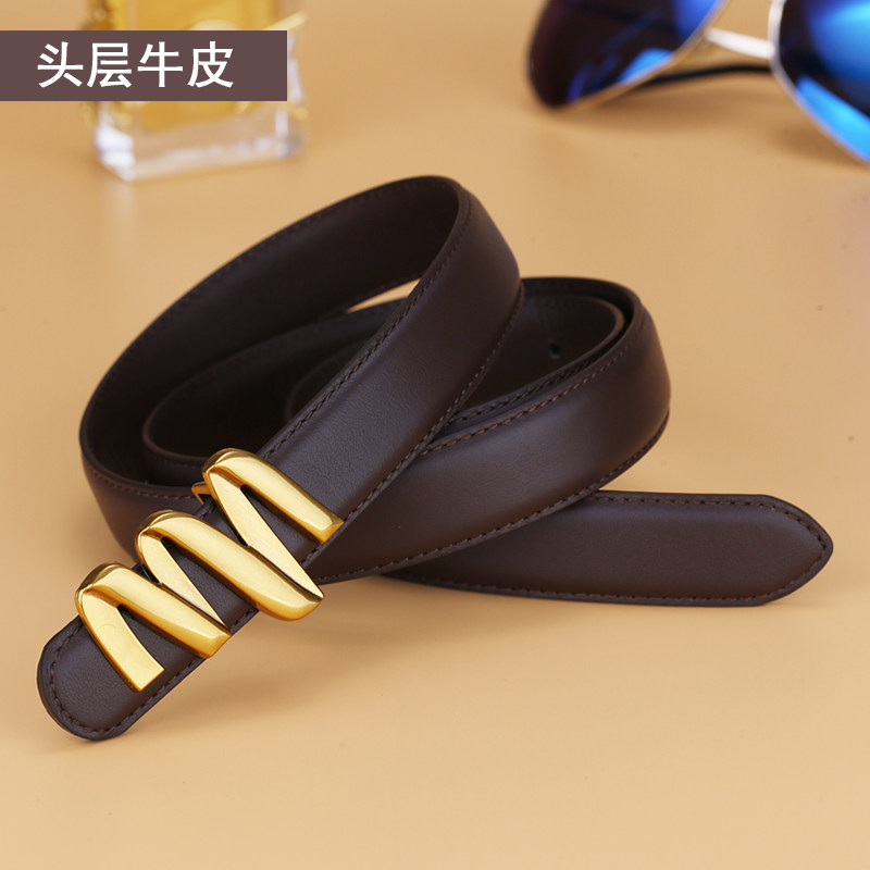 板扣皮带女真皮休闲时尚百搭韩版头层牛皮女士腰带牛仔裤裙子裤带