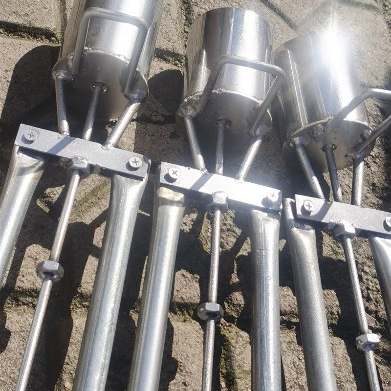 地膜打孔器种植种瓜定距尺移栽器打洞器取土器双杆栽苗器不锈钢