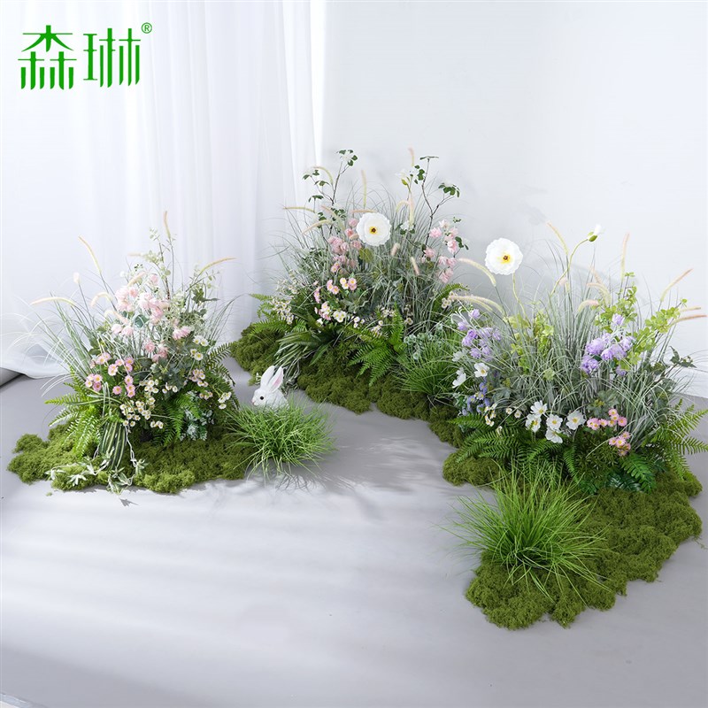 仿真绿植造景假花芦苇草丛布置橱窗植物景观装饰摆设酒店庭院软装