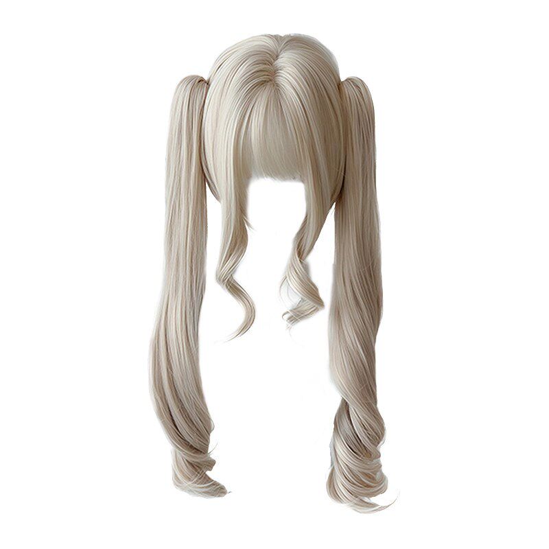 【香草蛋糕】lolita假发双马尾白金色抓夹式整顶全头套夏天长卷发