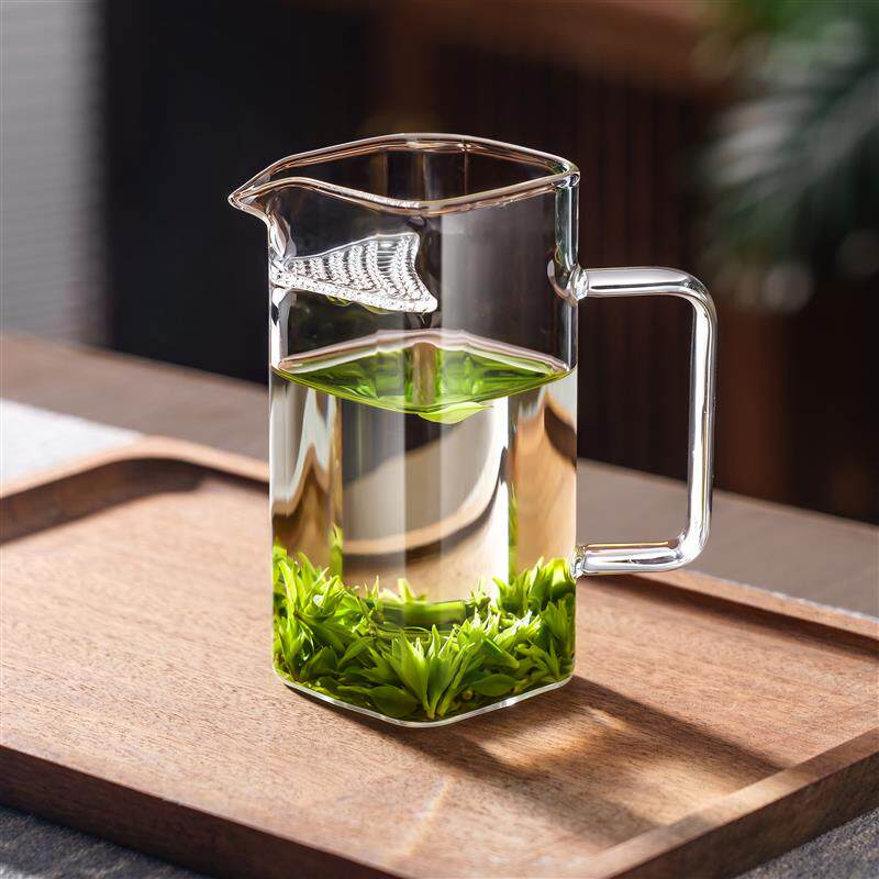 全玻璃月牙公道杯自带茶漏绿茶泡茶壶分茶器过滤茶水分离功夫茶具