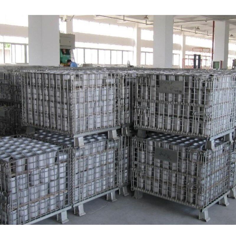 金属镀锌网格周转框仓储笼折叠铁框快递分拣框铁笼仓库笼物流台车