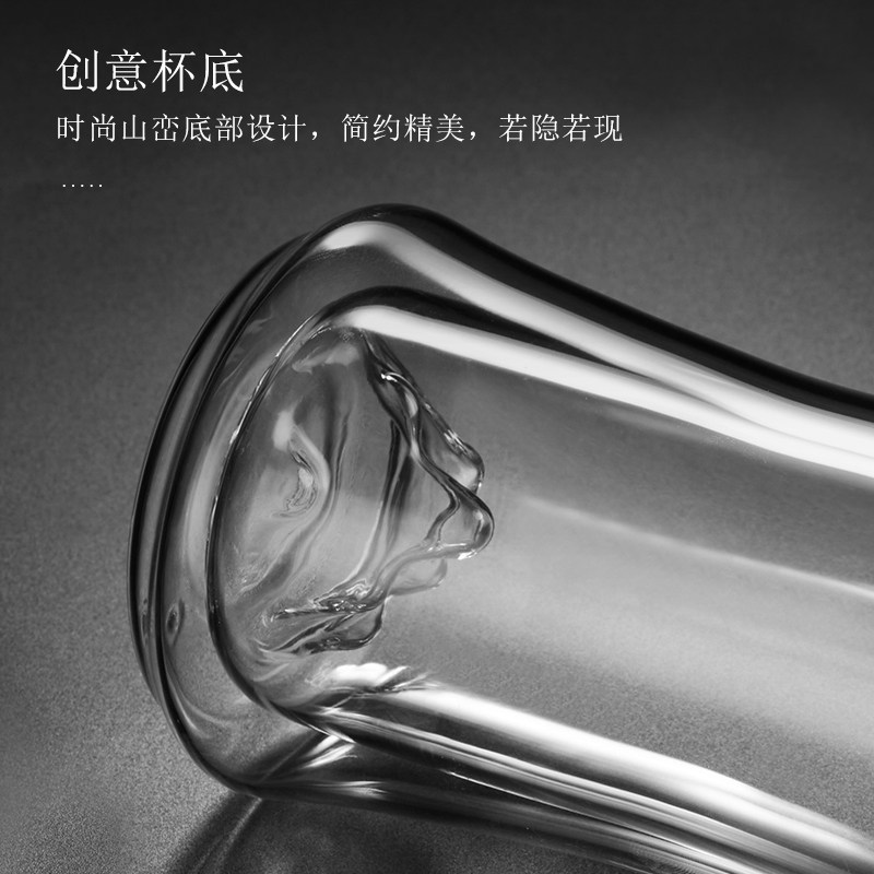 双层玻璃杯耐热绿茶杯龙井毛尖猴魁隔热办公室泡茶杯山峦家用杯子