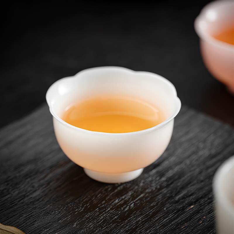 冰种玉瓷主人杯高档润透璞玉情侣一对功夫茶杯薄胎品茗杯陶瓷茶具