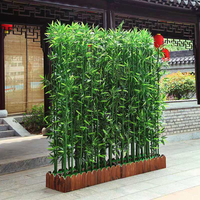 仿真假竹子室内造景客厅隔断屏风室外庭院装饰塑料人造植物绿叶子