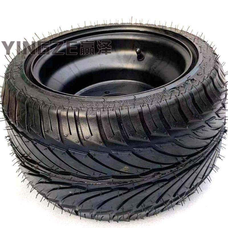 F1游乐车设备卡丁车沙滩车改装235/30-10寸扁平公路轮胎铁轮毂