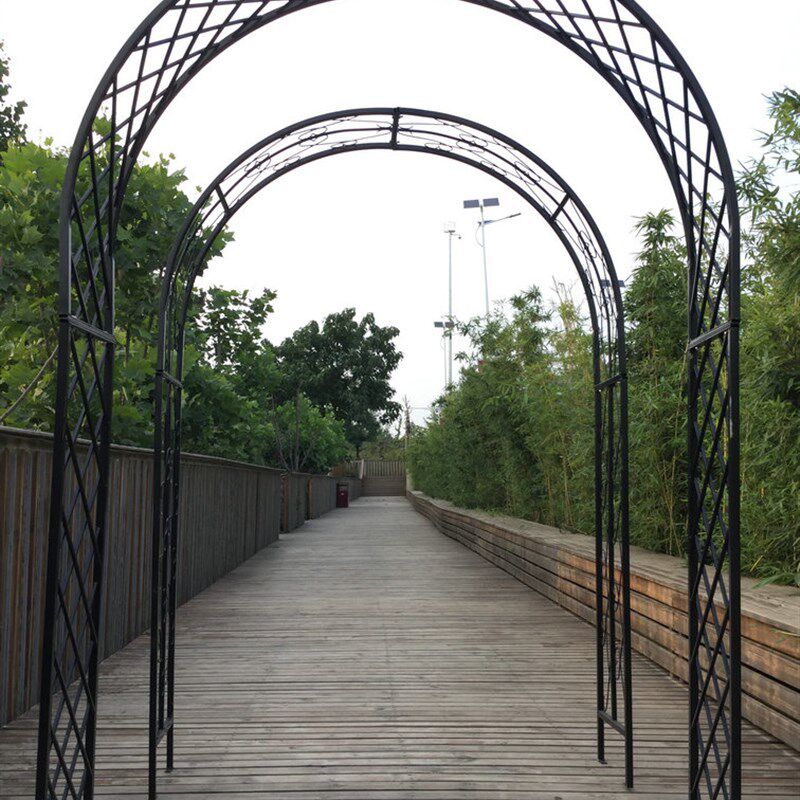 欧式铁艺拱门架子草坪婚礼鲜花爬藤花架韩式花门新款婚庆道具布置