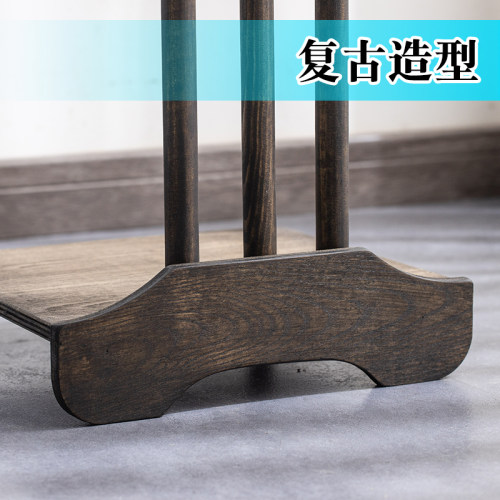 新中式花架禅意实木室内客厅仿古花几盆景摆件装饰花盆架置物架子