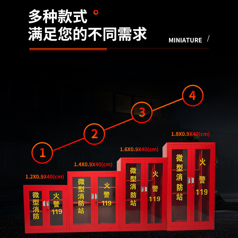 微型消防站消防服消防器材全套装学校工地展示柜工具放置柜
