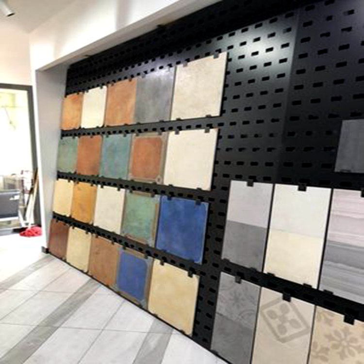 瓷砖展架冲孔板墙体挂板 木地板陶瓷地砖样品展示墙陈列架洞洞板
