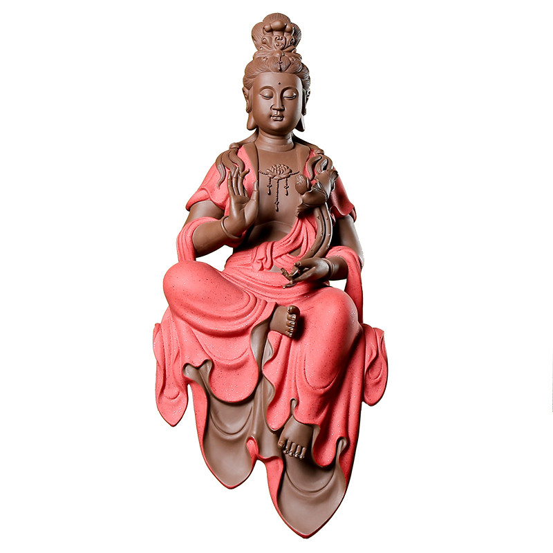 大号自在观音佛像陶瓷手工艺品中式禅意家居供奉家用玄关披坐摆件