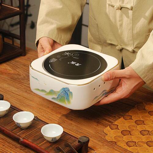 静音电陶炉陶瓷煮茶炉套装家用烧水炉1000瓦大功率节能围炉煮茶具