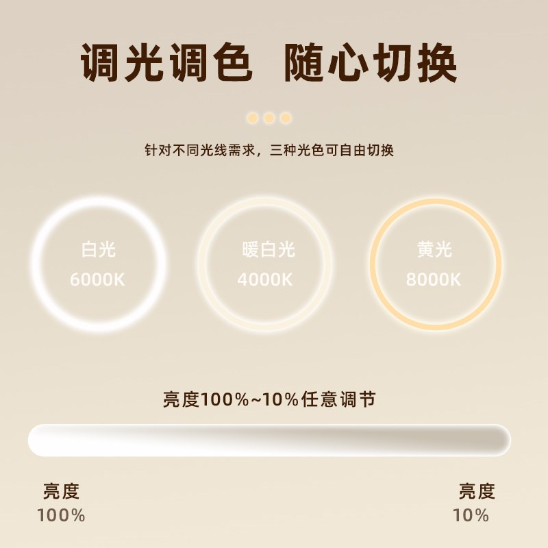 云朵LED化妆镜台式桌面带灯2024新款学生宿舍智能卧室梳妆台镜子