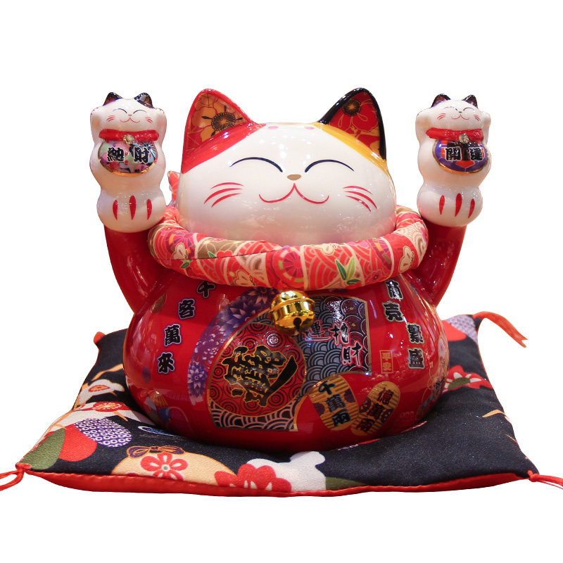招财猫小号可爱办公室桌面摆件创意存钱罐迷你家居客厅车载装饰品