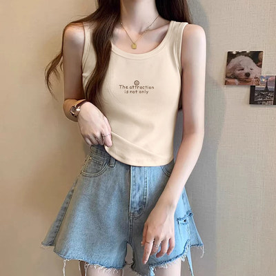 无袖纯棉内搭美式吊带小背心女