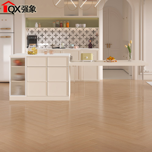 奶油风岩板岛台悬浮餐桌一体开放式厨房中岛台茶水桌吧台柜子E52