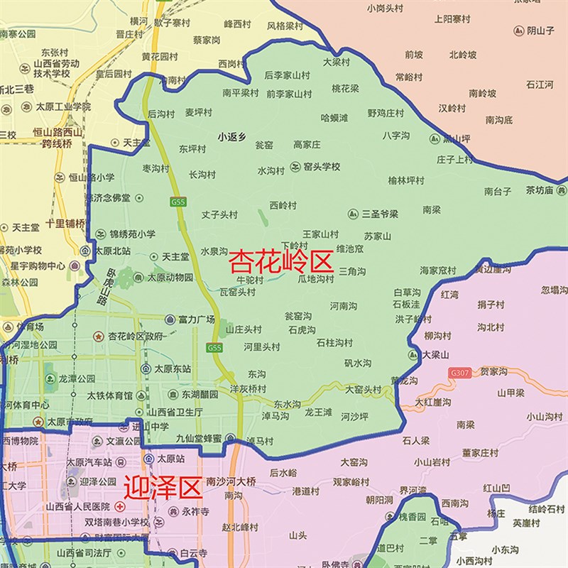 2025新款太原市地图贴图办公室挂图高清防水墙壁贴超大装饰画定制
