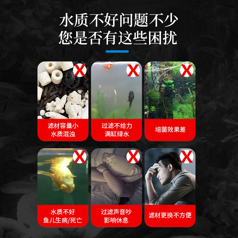森森鱼缸过滤器上滤滴流小型瀑布壁挂式过滤器静音泵乌龟缸过滤盒