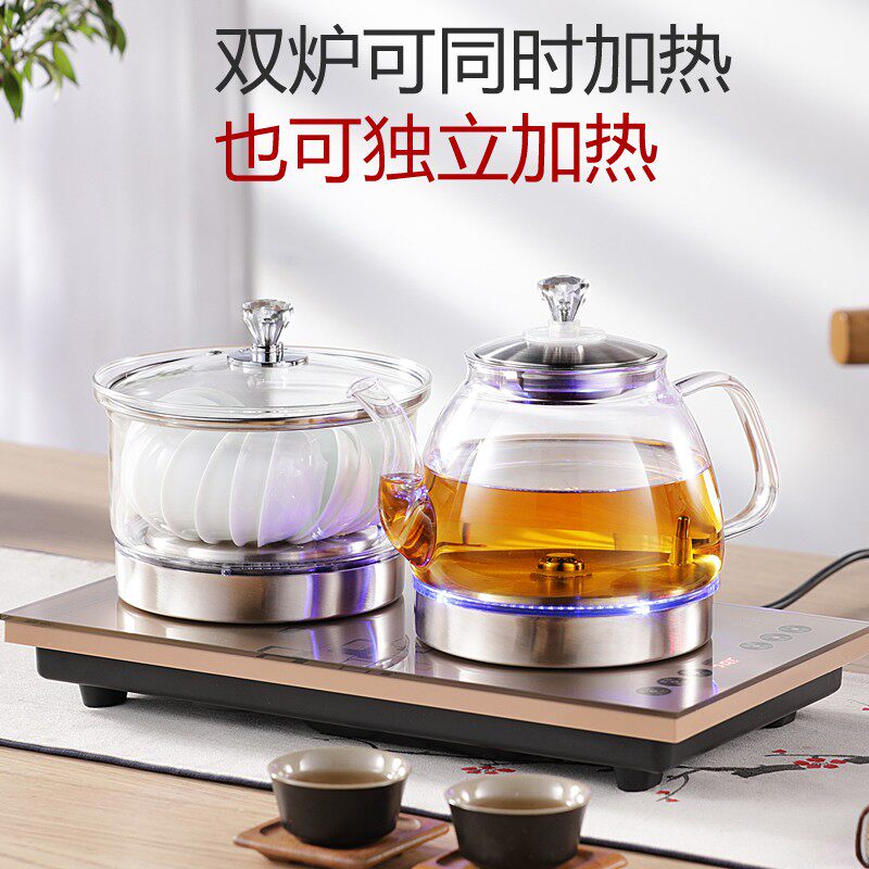 净水器底部全自动上水电热水壶蒸煮泡茶智能电茶炉玻璃保温烧水壶