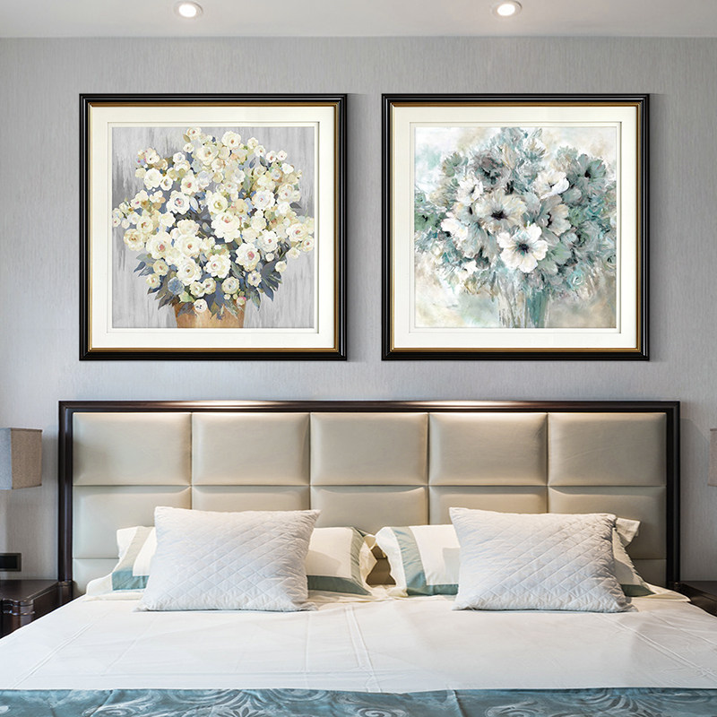 速壹客厅沙发背景墙美式挂画卧室床头画花卉插花素雅餐厅玄关壁画
