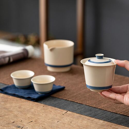 便携式旅行茶具快客杯陶瓷户外收纳包泡茶功夫茶具套装一壶两三杯