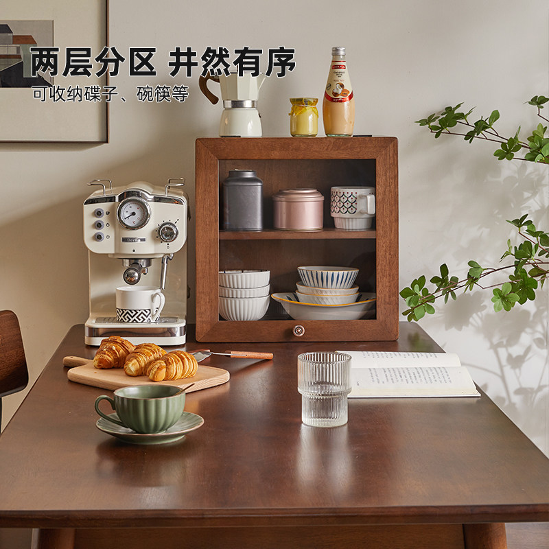 实木轻奢餐边柜厨房置物架墙壁柜家用餐桌碗柜台面储物高柜手办架