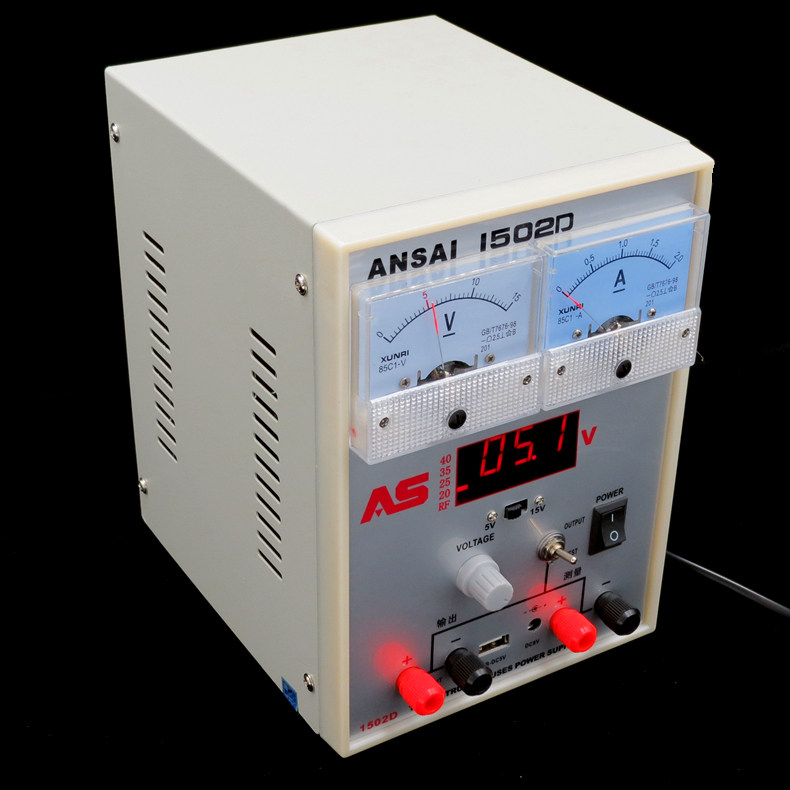 手机维修电源 可调直流稳压电源15V2A 3A数显毫安指针电源