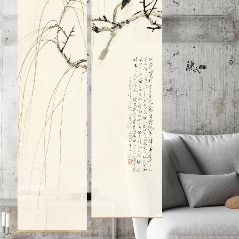 时尚半透明软屏风入户软隔断帘玄关艺术装饰挂式卷帘窗帘0192空山