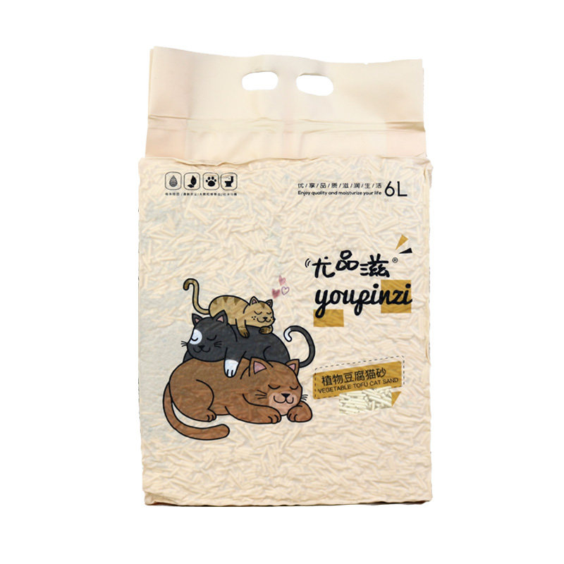 尤品滋混合猫砂植物豆腐猫砂+紫裂岩除臭无低尘结团细砂6L竹炭