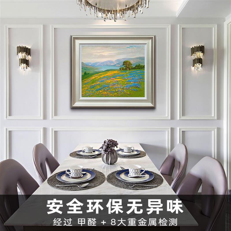 风色加利福尼亚的春天美式风景油画欧式客厅餐厅卧室湖山花装饰画