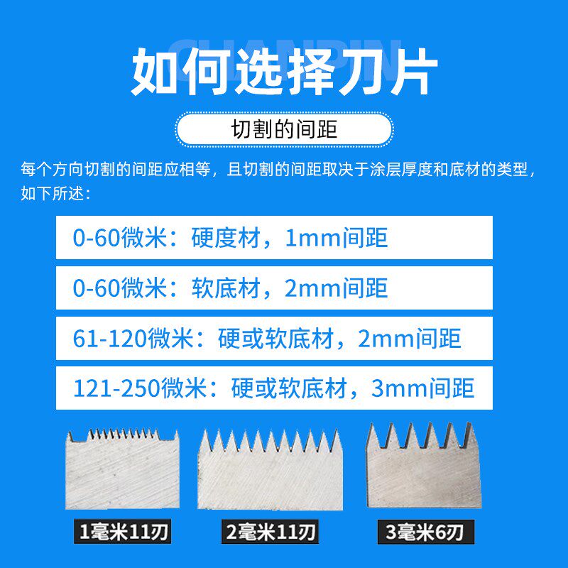 百格测试刀片漆膜划格刀油漆百格刀套装划格器刀片附着力测试仪