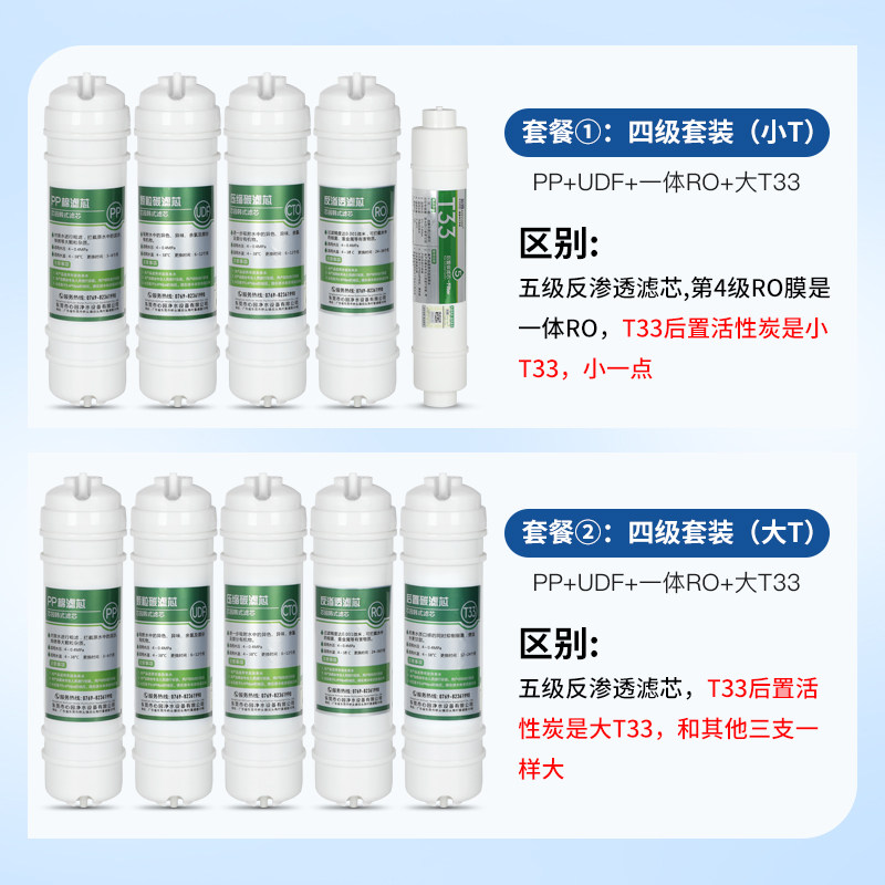 芯园净水器滤芯通用家用五级10寸韩式快接一体反渗透纯水机过滤器