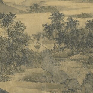 宋 马远 江山无尽图名家宋画山水人物长卷微喷复制学习临摹画稿
