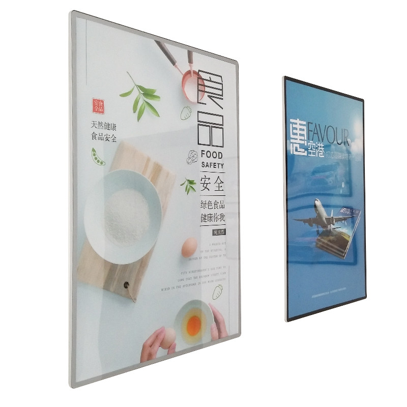 磁吸电梯广告画框挂墙海报框外框亚克力展板框架A4铝合金相框定制