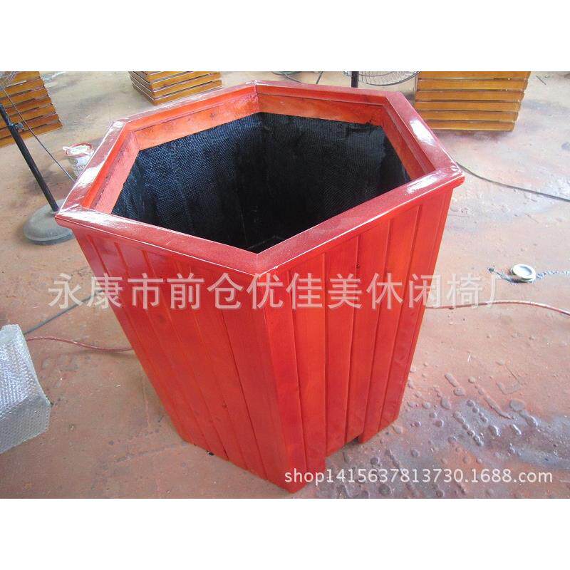 现货供应防腐木移动花箱户外塑木小区园林花箱