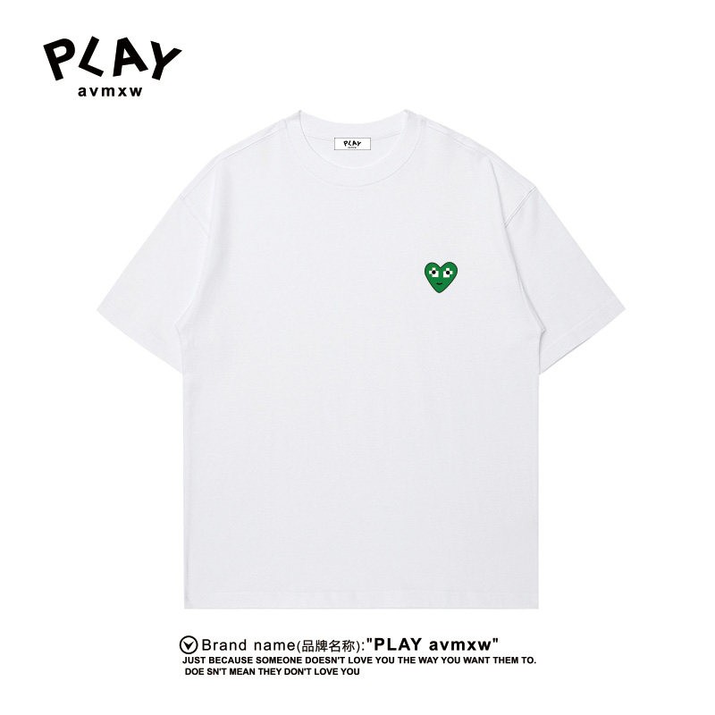 PLAYAVMXW纯棉爱心刺绣男女T恤图片