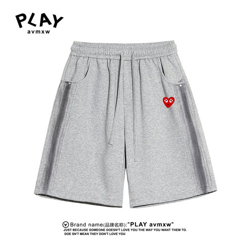 PLAYAVMXW潮牌爱心刺绣五分裤子