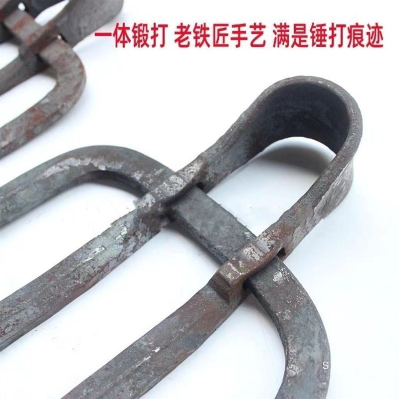 手工锄头老式70年代加厚齿耙铁耙子长柄家用四爪农用工精钢锄头