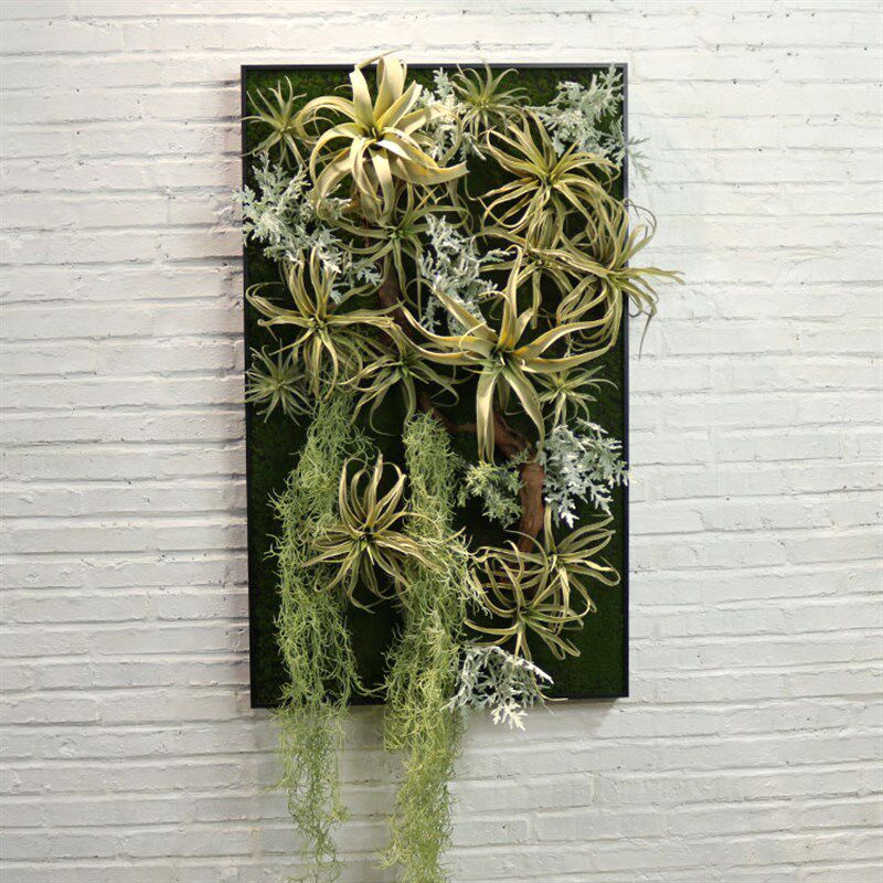仿真植物挂画空气草苔藓墙壁装饰定制设计屏风立体组合假花软装