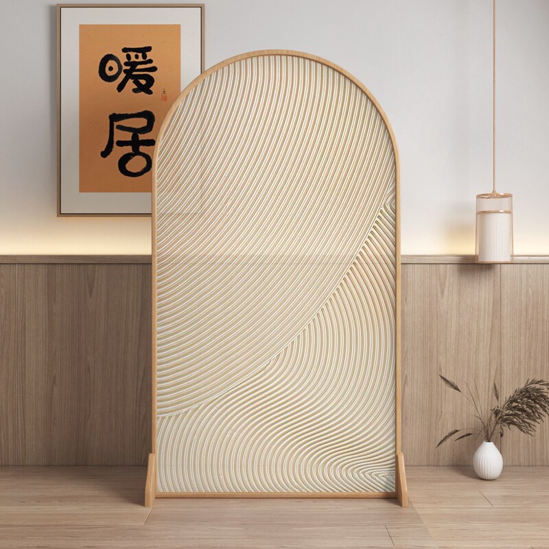 北欧屏风隔断客厅卧室遮挡家用现代简约入户玄关实木轻奢移动座屏