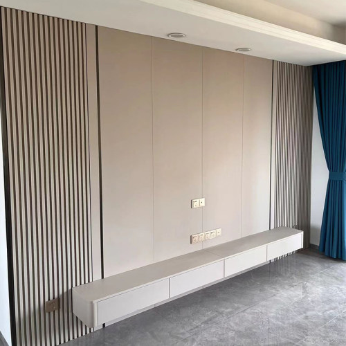 竹炭纤维电视背景墙护墙板客厅床头轻奢格栅竹木纤维板装饰碳晶板