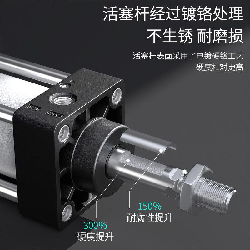 SC标准气缸小型气动大推力全套总成压豆腐烟叶伸缩汽缸63/80/100